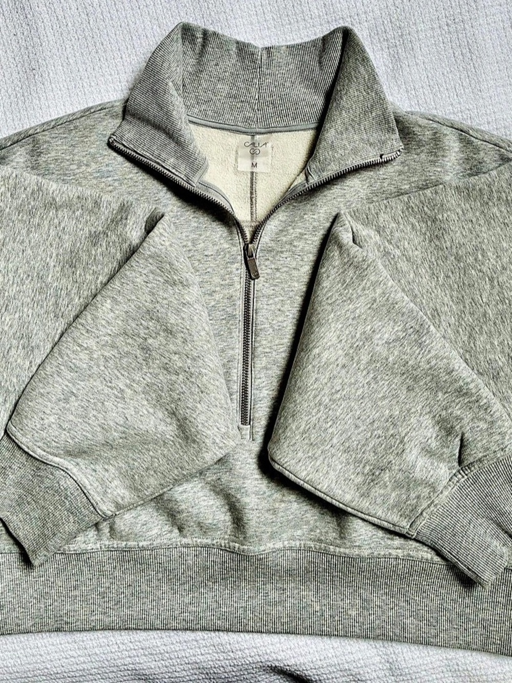 CALIA Women's Soft Scuba 1/4 Zip Pullover Gray